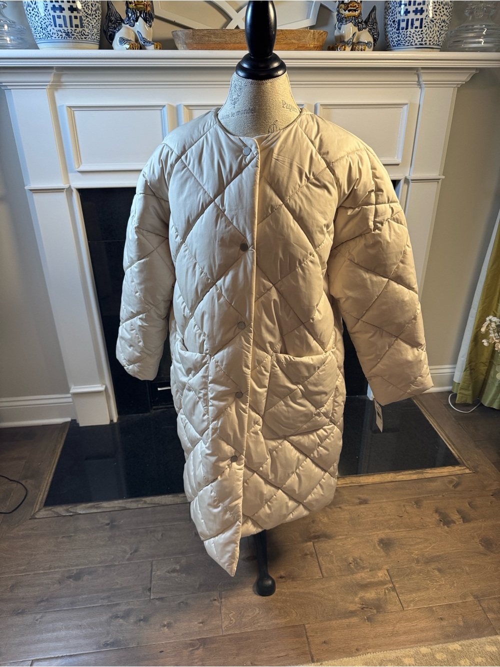 Barbour Cream Quilted Puffer Jacket